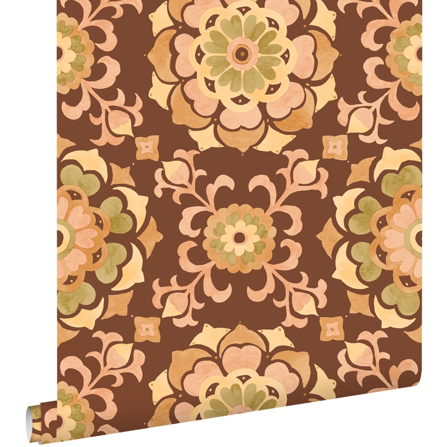 ESTAhome Tapete Fliesenmuster Braun und Gelb 50 x 900 cm günstig online kaufen