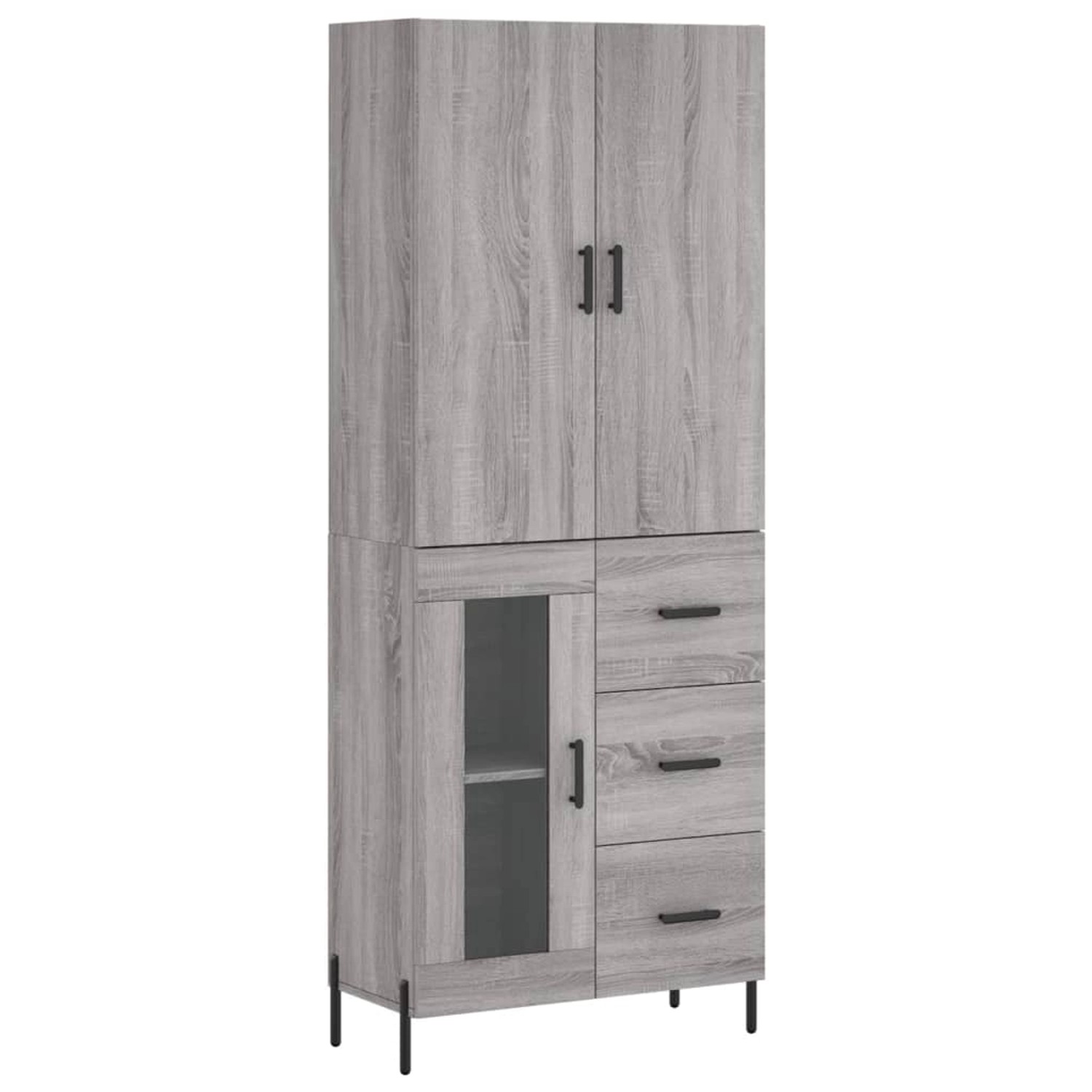 vidaXL Highboard Grau Sonoma 69,5x34x180 cm Holzwerkstoff 3195969 günstig online kaufen