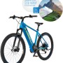 Blaues Fischer E-Bike Montis 6.0i mit Diamantrahmen und App-Navigation.