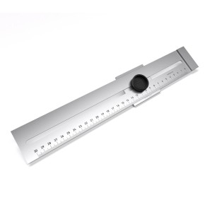 Bauheld Streichmaß aus Metall, 300 mm, mit tiefengelaserter Messskala für präzises Anreißen.
