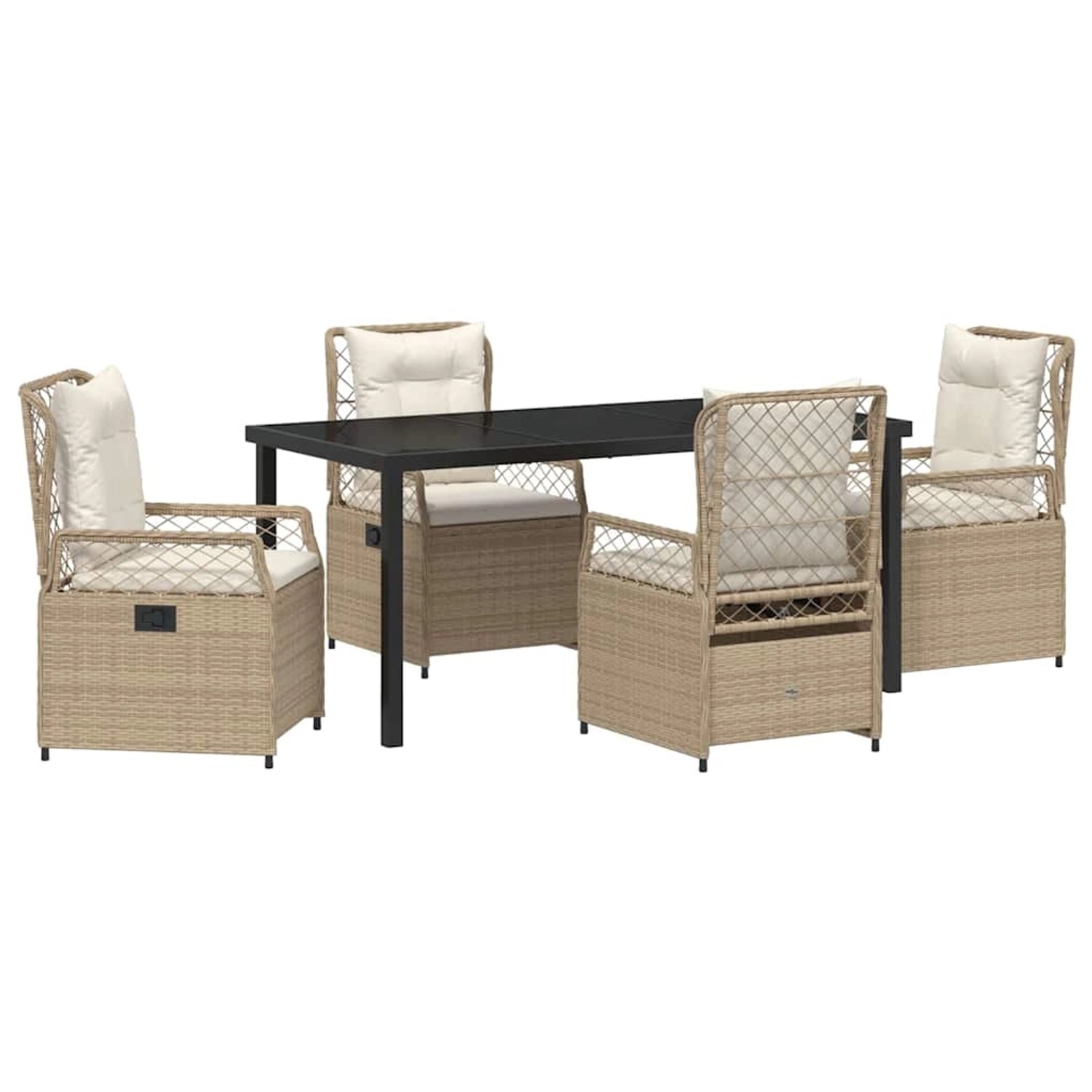 vidaXL Garten Essgruppe 5-Tlg Beige Poly Rattan 3381012 günstig online kaufen