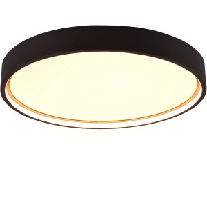 Schwarze, runde Trio LED Deckenleuchte Doha, Ø 45 cm, mit einstellbarer Lichtfarbe.