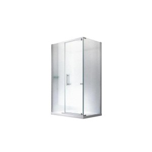 Eck-Duschkabine Hephaistos Frost 120x90 mit Duschtasse, satiniertes Glas, Alu-Profile.