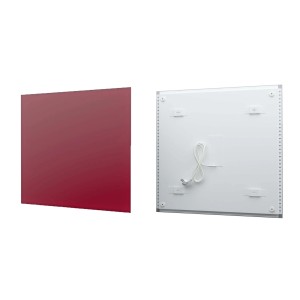 Fenix Infrarotheizung ECOSUN Glasheizung, 300W, weinrot. Quadratische Infrarot Heizung mit Glasoberfläche.