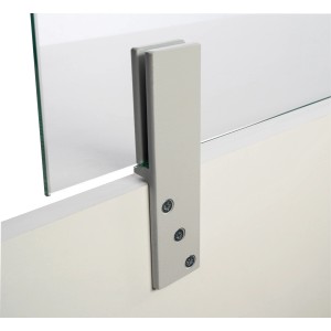 Thekenhalter für 6 mm ESG Glas, lichtgrau, zur Montage an Theke.