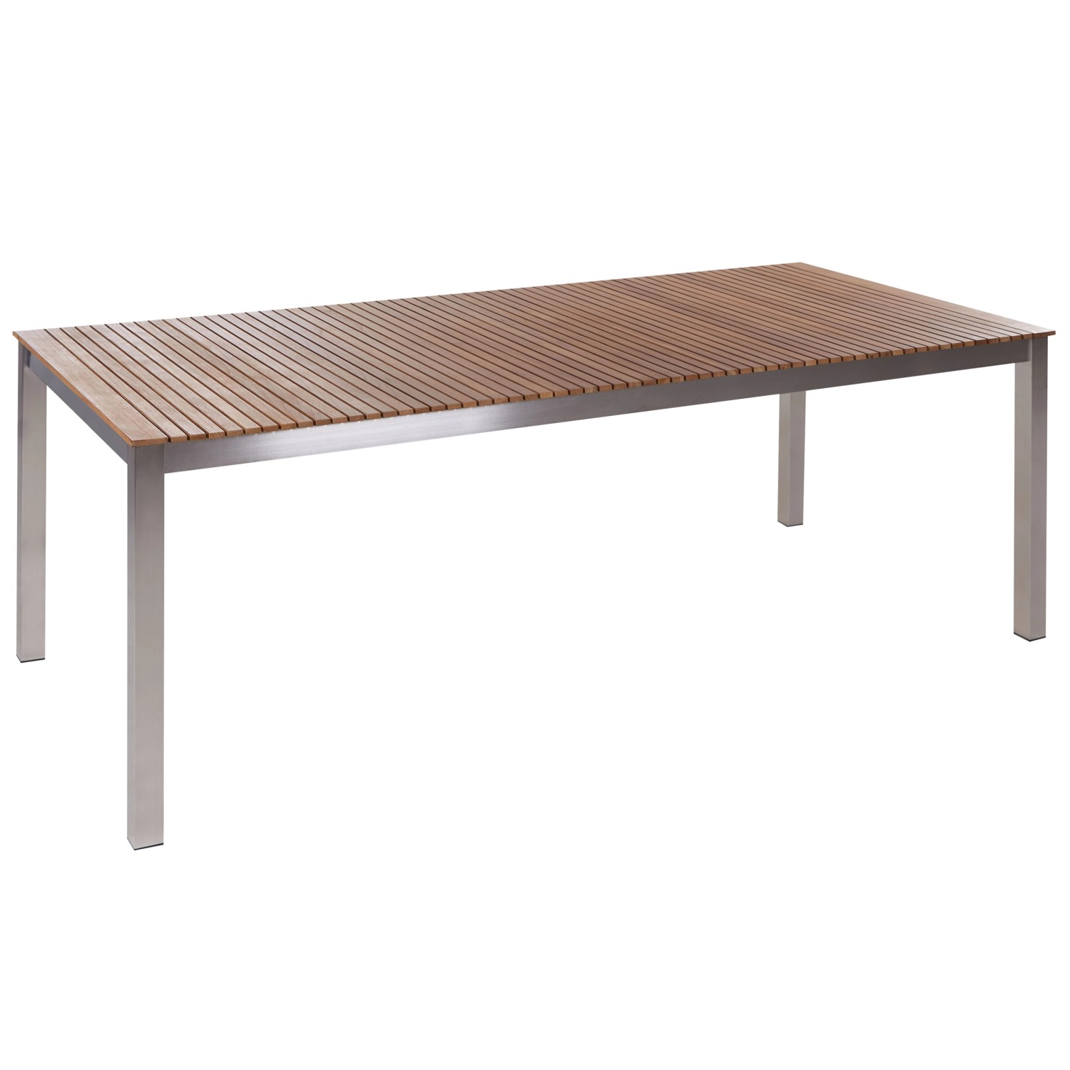 Beliani Gartentisch VIAREGGIO Heller Holzfarbton Silber 200x90x75 günstig online kaufen