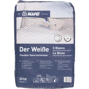Sack Mapei Natursteinmörtel C2TE, 20 kg, flexibler Fliesenkleber für Naturstein, z.B. Marmor und Granit.