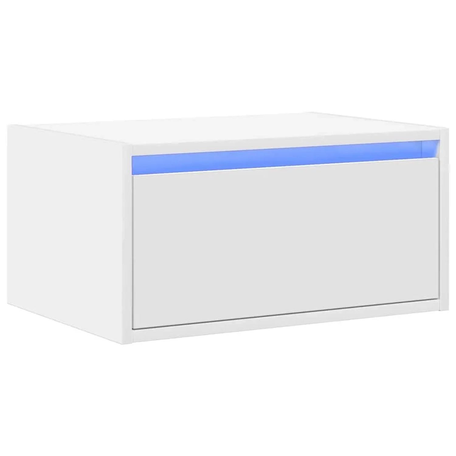 vidaXL Wand-Nachttisch mit LED-Leuchten Weiß 860211