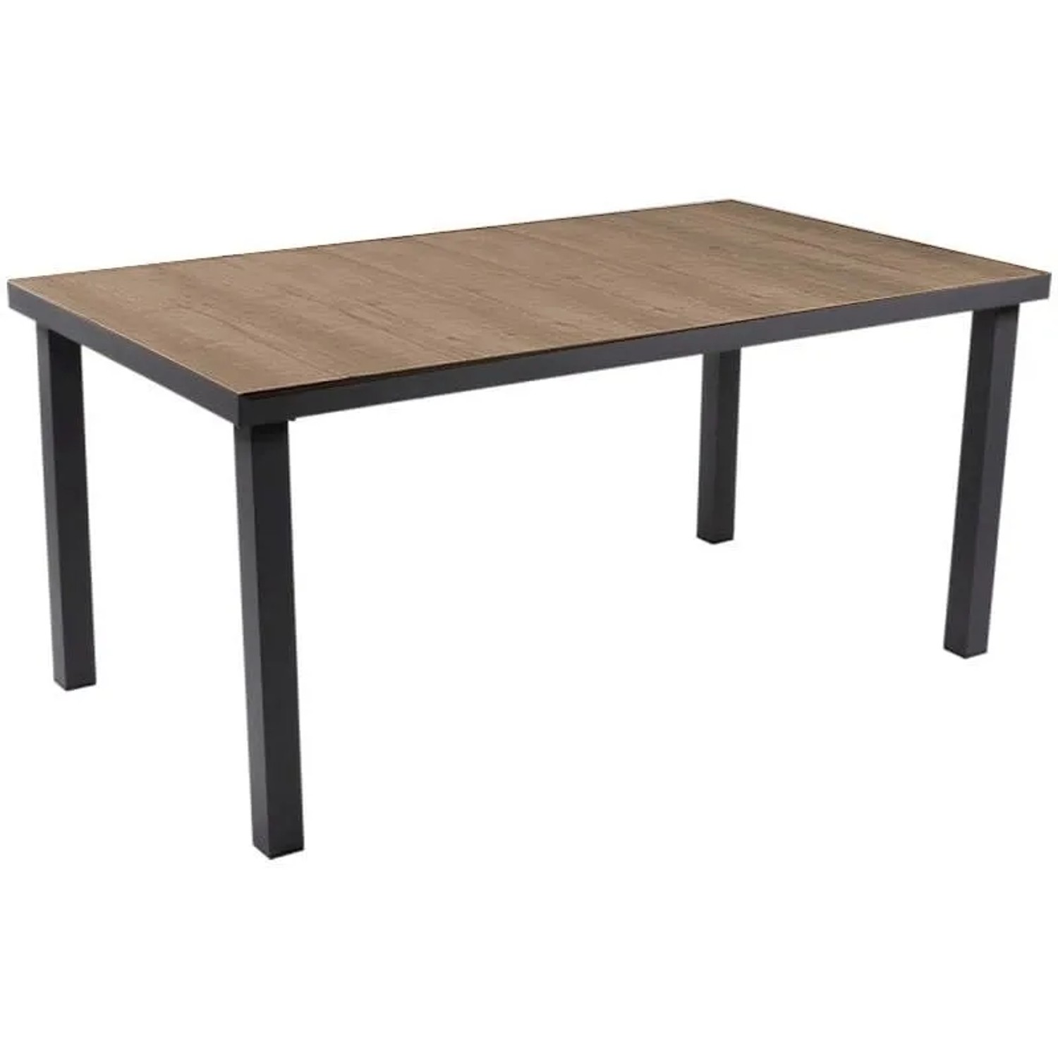 DELUKE Gartentisch KIRSTI Aluminium-Keramik Dunkelgrau 162x90x75cm Terrassentisch Wetterfest Outdoor Tisch