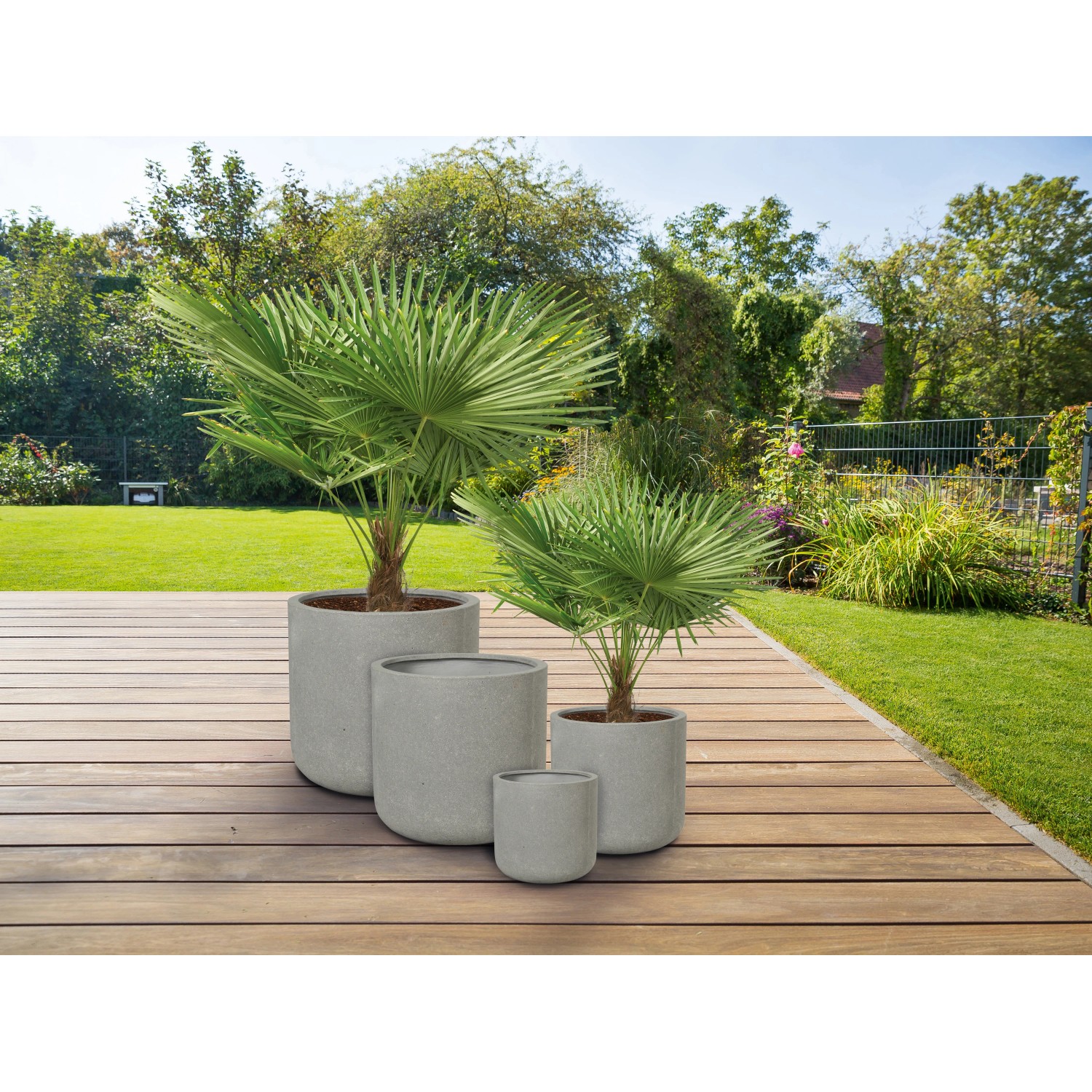 Blumenkübel Leichtzement Grau 41 x 41 x 39 cm kaufen bei OBI