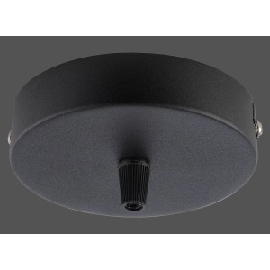 Schwarzer Lampen-Baldachin, 1-flammig, zur individuellen Gestaltung von Pendelleuchten.