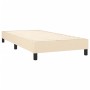Cremefarbenes vidaXL Boxspringbett 90x190 cm mit Lattenrost und schwarzen Füßen.