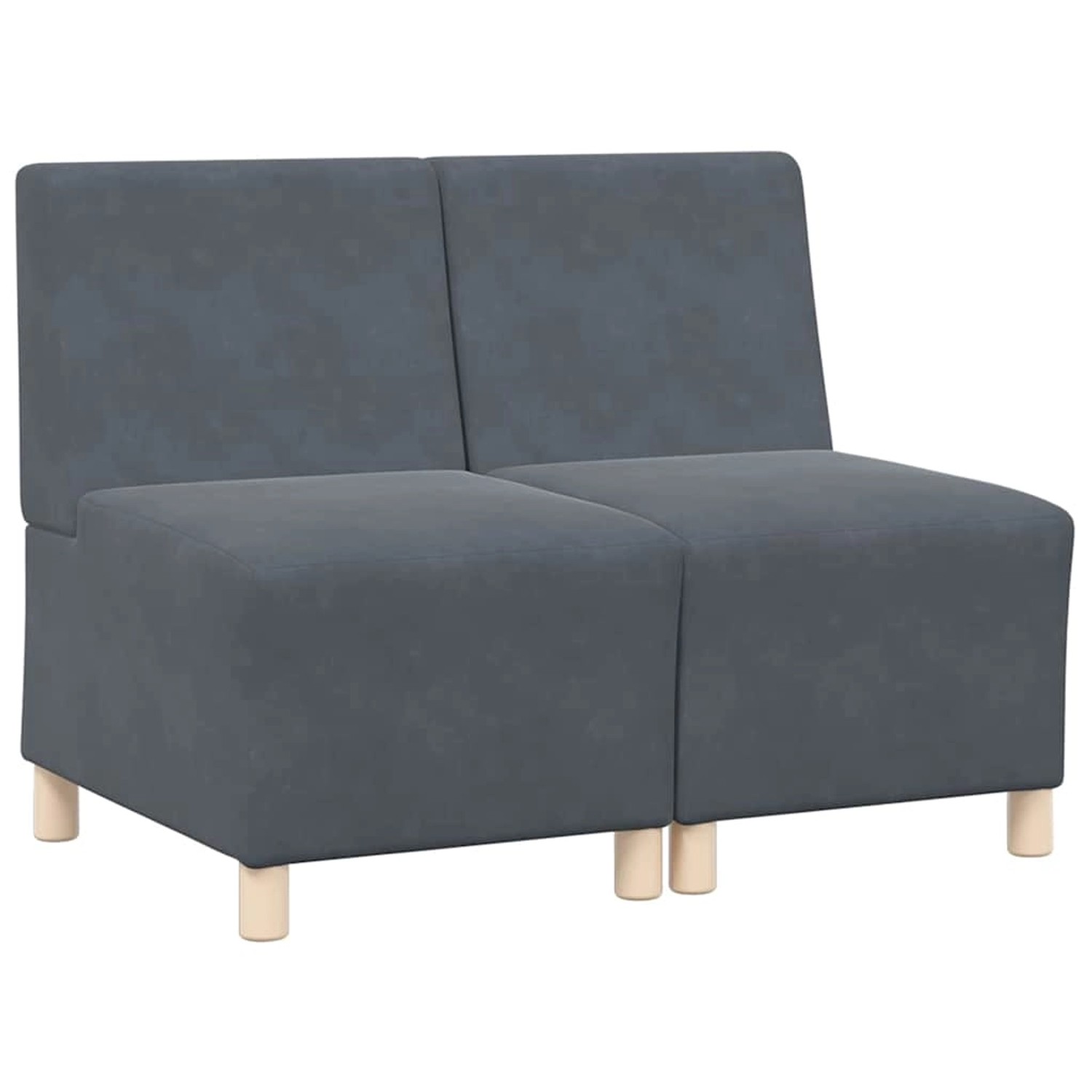 vidaXL Modulares Sofa ohne Armlehnen 2 Stk Dunkelgrau 55 x 74 x 82 cm Samt günstig online kaufen