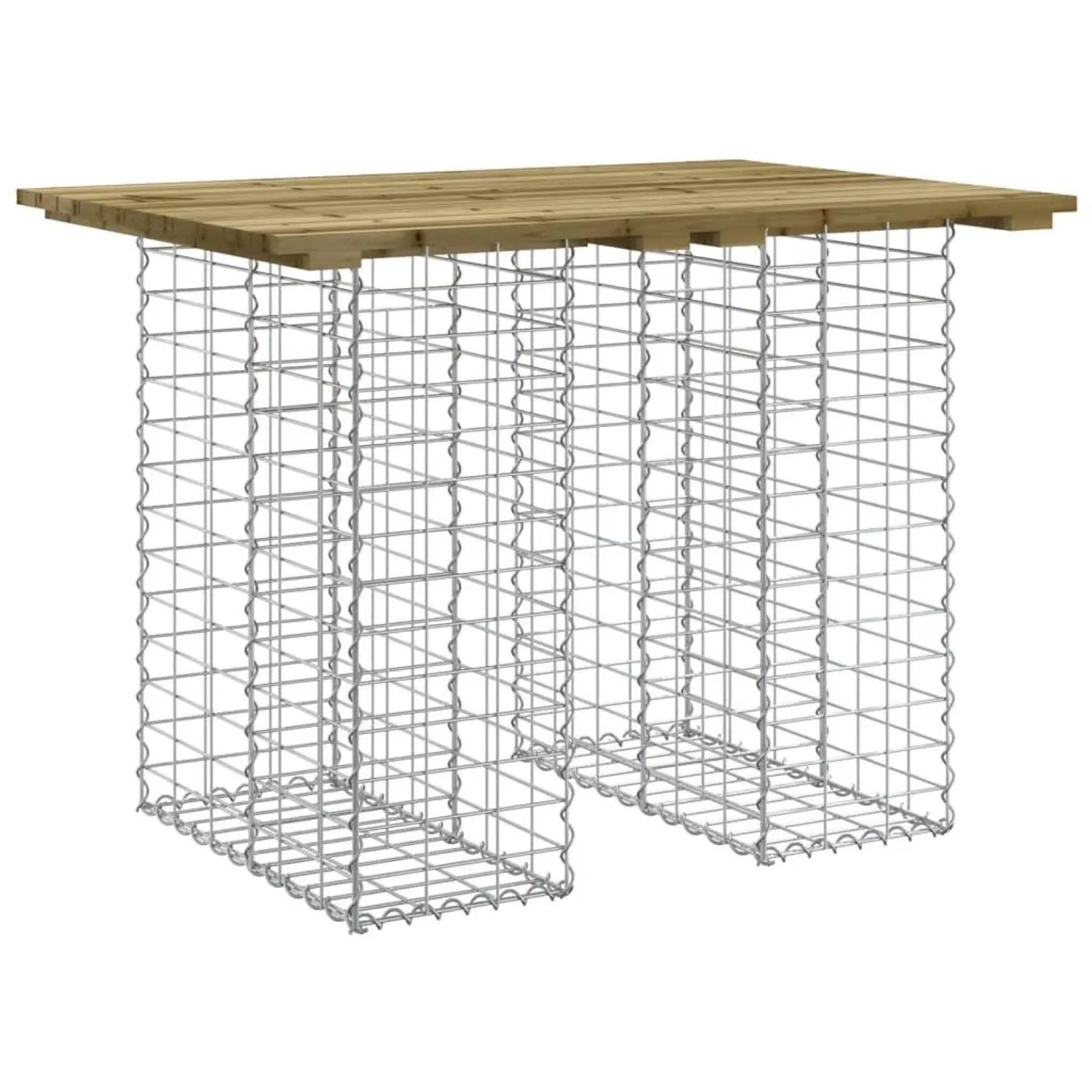 DELUKE Gartenbank Gabionen TELLE Aus Stahl 100x70x72cm Kiefernholz Braun 25cm Gabionenbreite Gabionenbank Gabionengitter Ziergabione