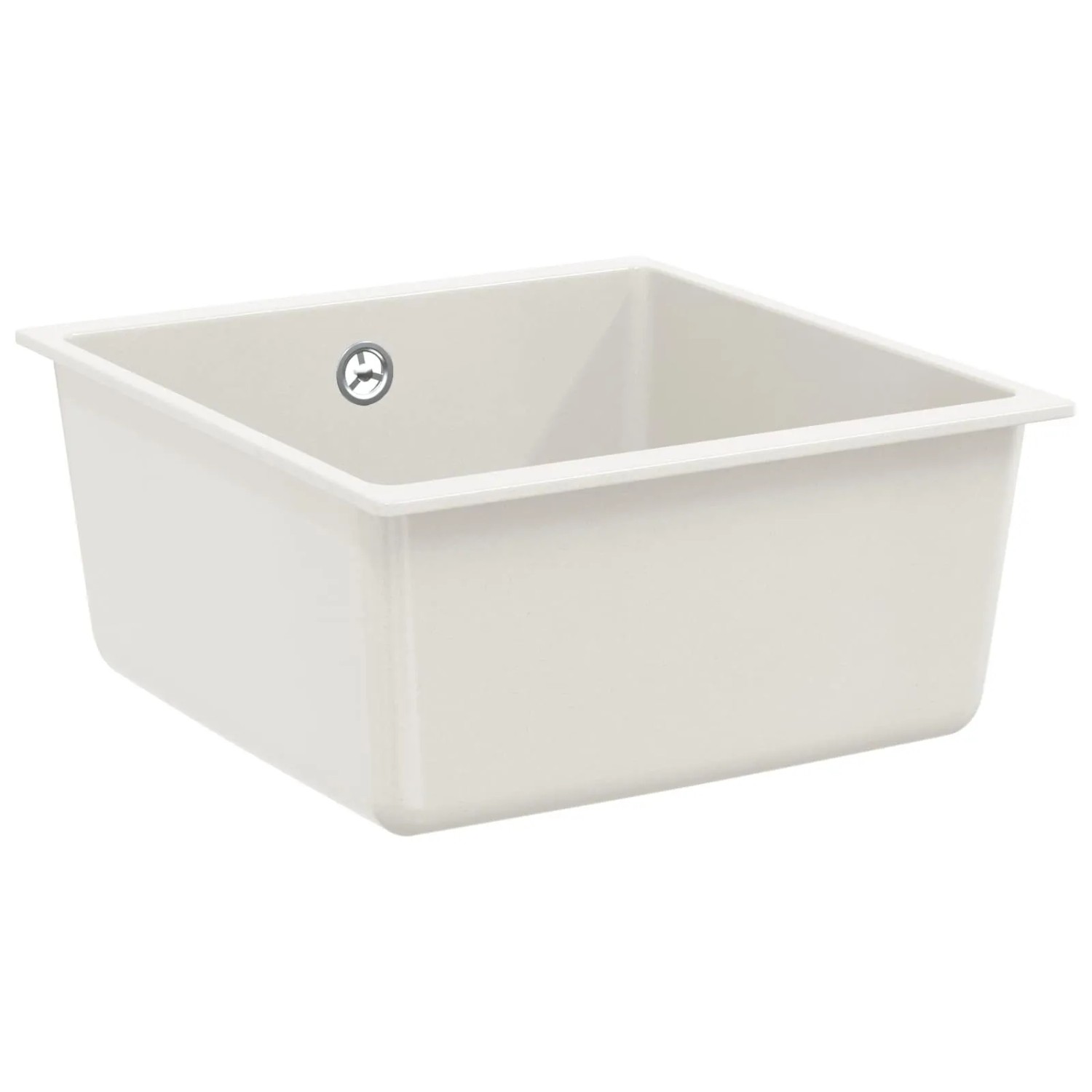 vidaXL Waschbecken Weiß 430 x 460 mm 80% Quarz und 20% Harz 42028423
