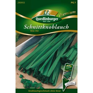 Samenpackung Quedlinburger Schnittknoblauch Kiss Me, mehrjährige Kräuter für Beet und Balkon.