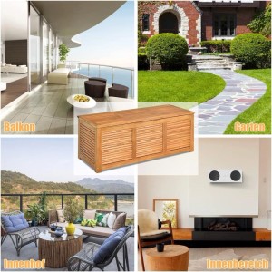 Costway Gartenbox aus Akazienholz, 179 L, als Aufbewahrungsbox oder Sitzgelegenheit.