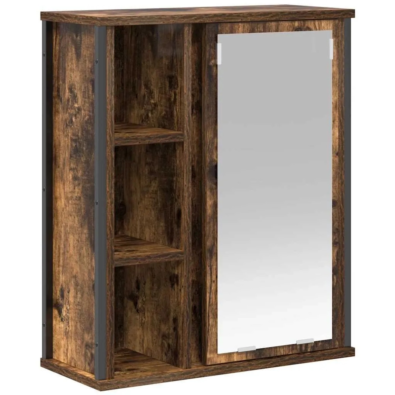 vidaXL Bad-Wandschrank mit Spiegel Räuchereiche 50x21x60 cm 861904