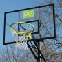EXIT Galaxy Basketballkorb in Grün/Schwarz zur Bodenmontage mit Netz und höhenverstellbarem Korb.