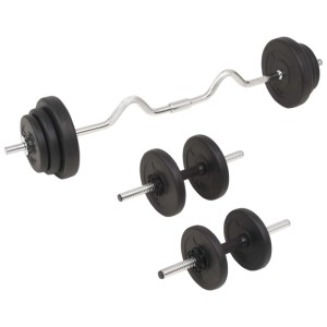vidaXL Langhantel und Kurzhantel-Set 30 kg 91401