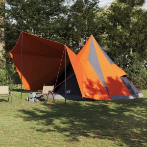 vidaXL Familien-Tipi-Zelt mit Dach Grau und Orange 510 x 690 x 330 cm 42000986