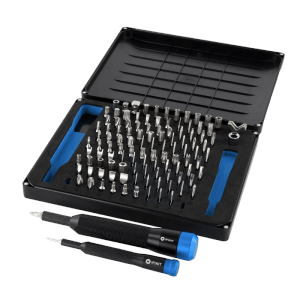 iFixit Manta Präzisions-Bit-Set, 112-teilig, mit Bithaltern und Bits in kompakter Box.