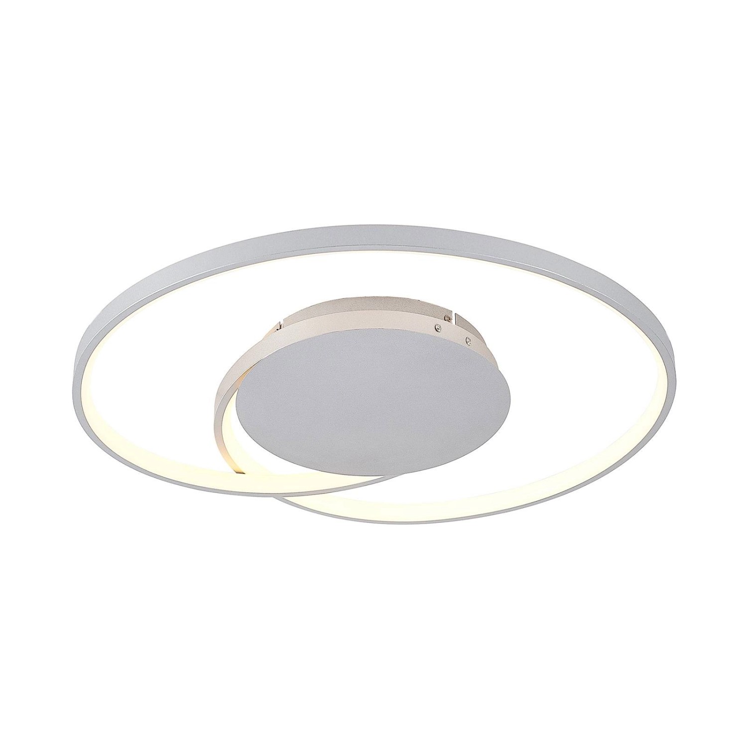 Lucande LED Deckenleuchte Enesa 9956087 Dimmbar mit Leselampe Modern in Alu günstig online kaufen
