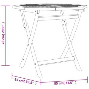 vidaXL Klappbarer Gartentisch aus Teakholz, 85x85x76 cm, ideal für Garten, Terrasse oder Balkon.