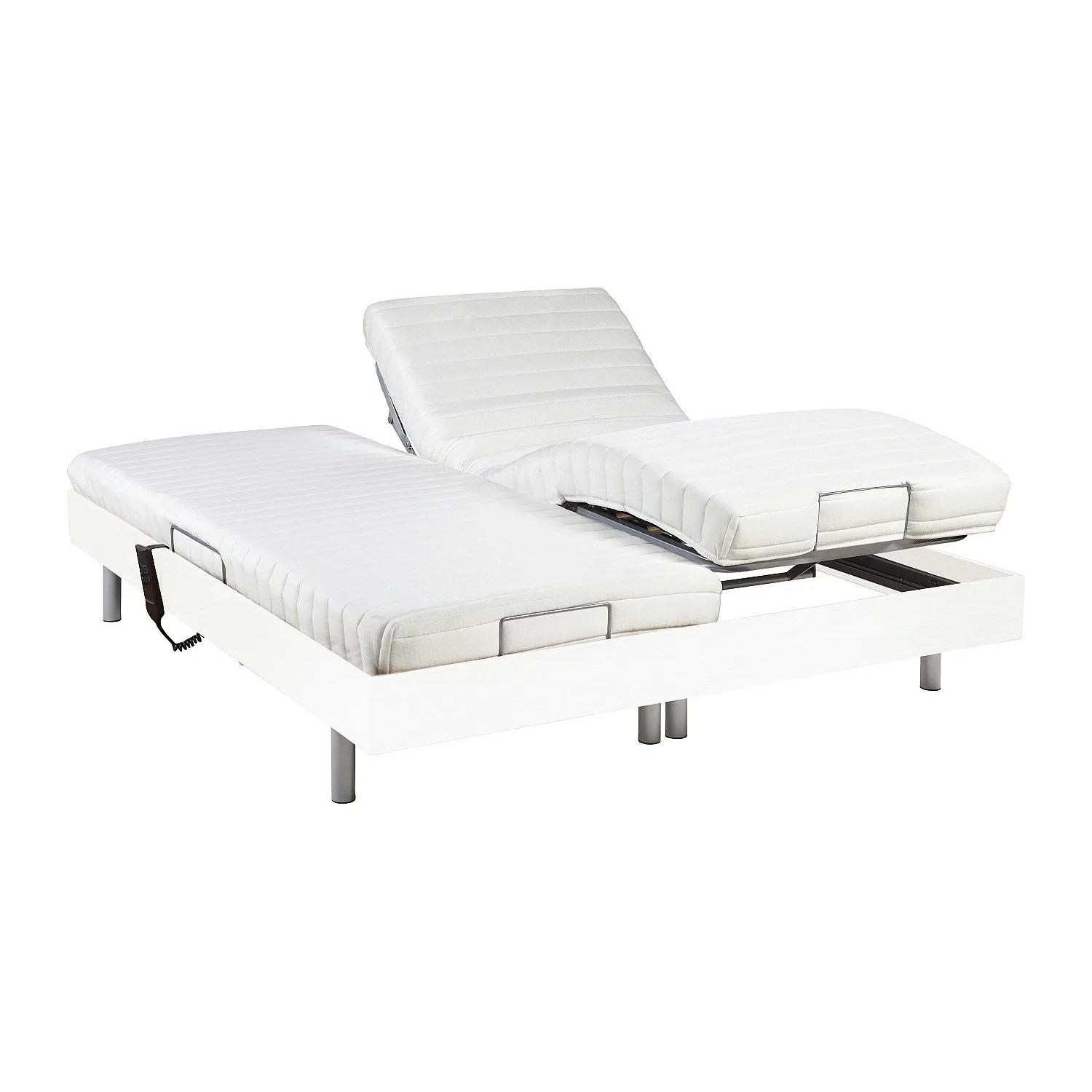 Vente-unique Bett Mit Elektrischem Lattenrost Cassiopee Weiß 200 cm  71 cm