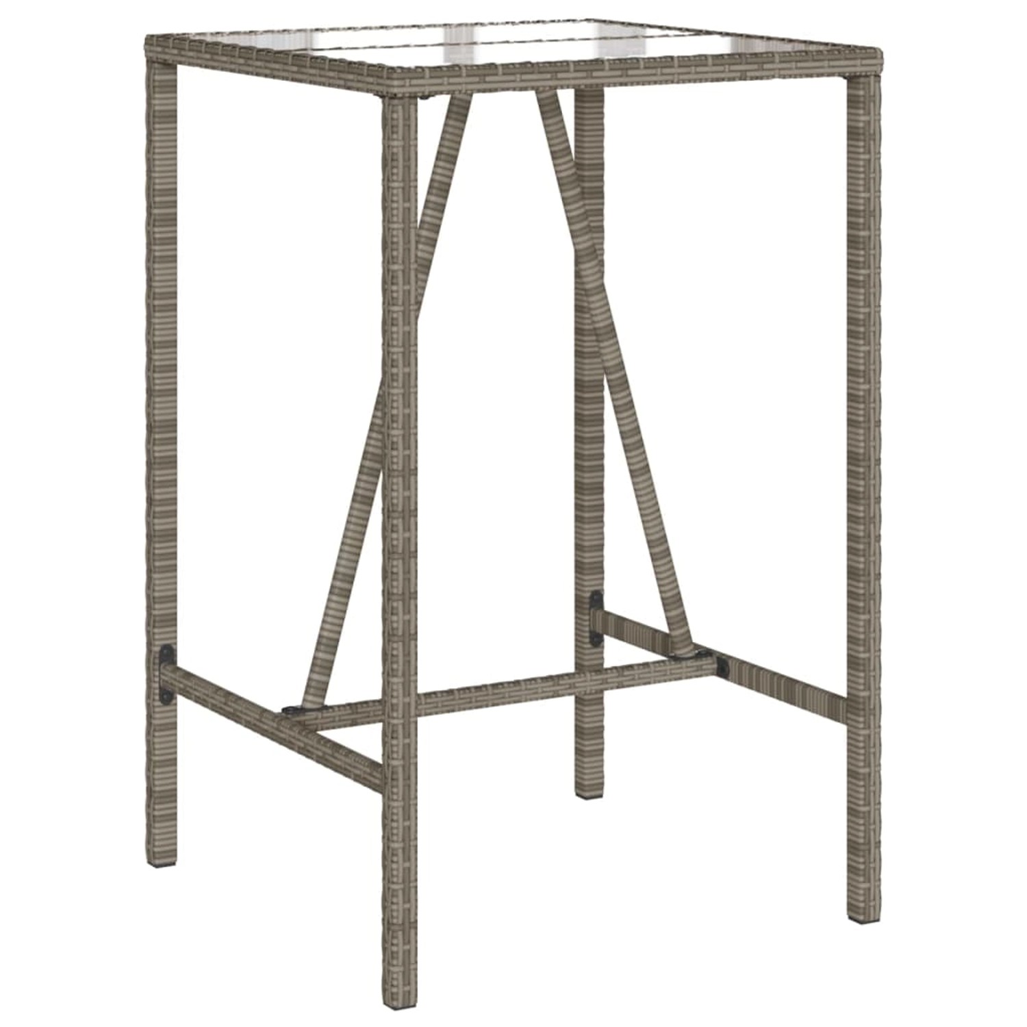 vidaXL Garten-Bartisch Grau 70x70x110 cm Poly Rattan 368695 günstig online kaufen