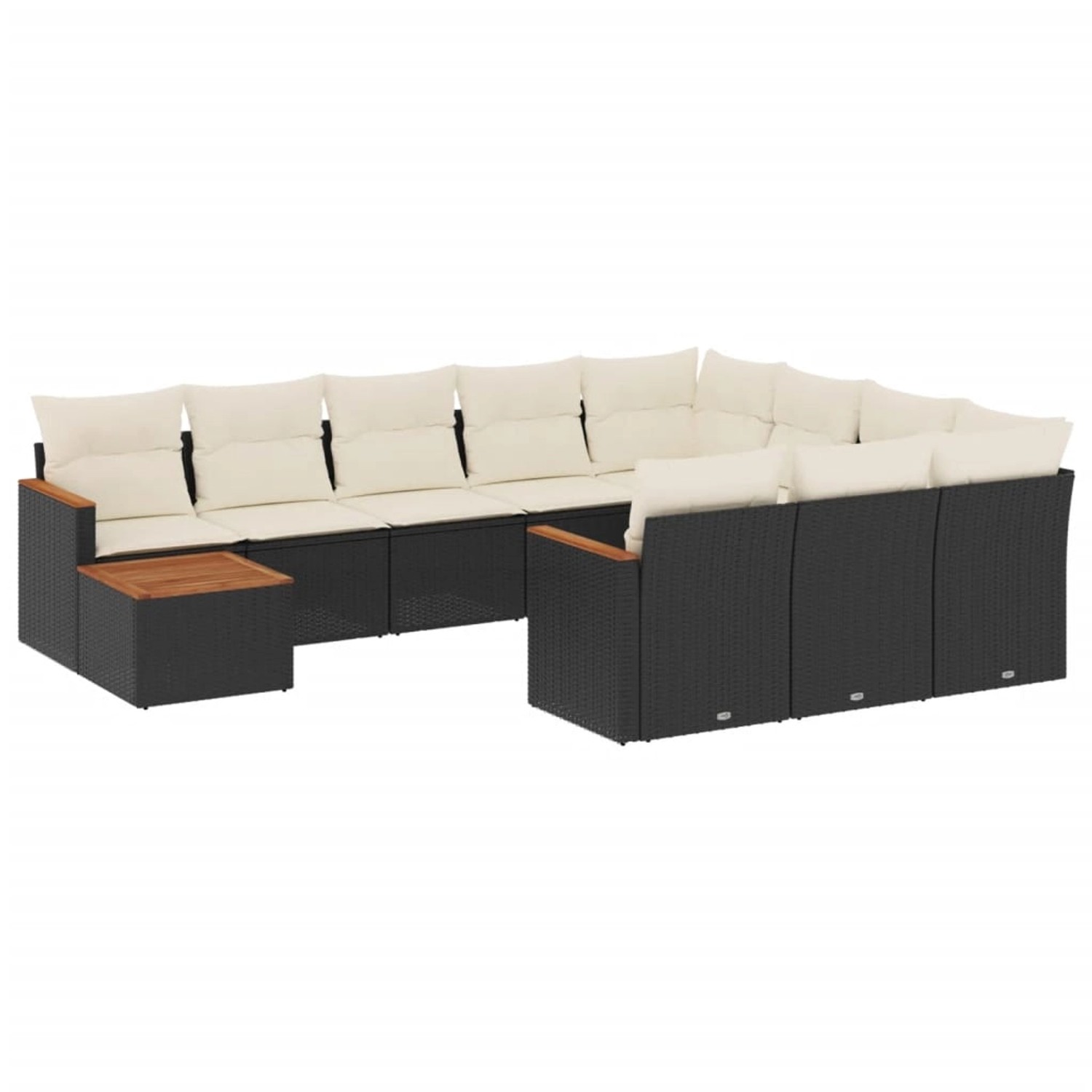 vidaXL 11-Tlg Garten-Sofagarnitur mit Kissen Schwarz Poly Rattan 3258766 günstig online kaufen