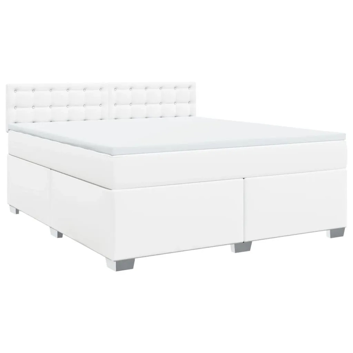 vidaXL Boxspringbett mit Matratze Weiß 180x200 cm Kunstleder 3288433 günstig online kaufen