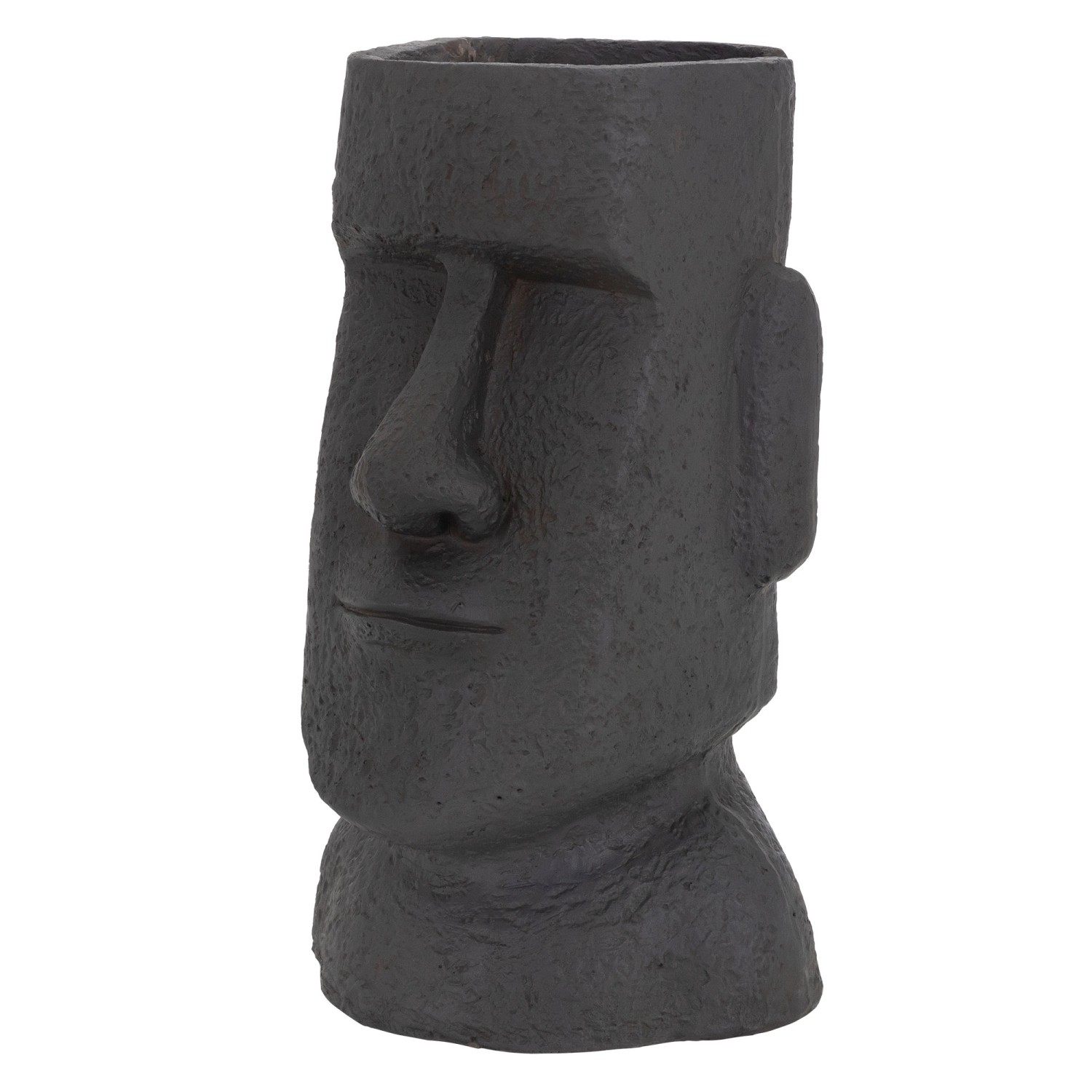 ML-Design Pflanztopf Osterinsel Figur 26x23x43 cm Anthrazit Harz Moai-Kopf günstig online kaufen