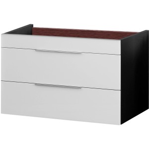 Fackelmann Kara Waschbeckenunterschrank in Anthrazit-Weiß mit zwei Schubladen.