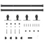 vidaXL Schiebetürbeschlag Set 122cm, Karbonstahl, für Schranktüren. Komplettes Set mit Schienen, Rollen und Zubehör.