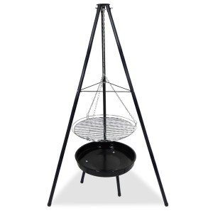 CCLIFE Schwenkgrill 166cm mit Dreibein, Grillrost und Feuerschale. Tragbarer Grill für Outdoor-Aktivitäten.