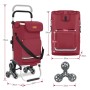 Sekey 3-in-1 Einkaufsroller Treppensteiger rot mit Kühlfach und Spanngurt.