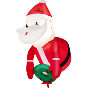 Costway Aufblasbarer Weihnachtsmann Aus dem Fenster Led Deko 100CM