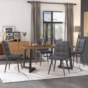 Merax Esstisch 117x68 Walnuss Schwarz Holzoptik