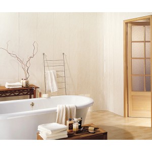 Badezimmer mit Grosfillex Paneel Element Mineral Marmor Grau als Wandverkleidung.