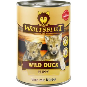 Wolfsblut Hunde-Nassfutter Wild Duck Puppy, Ente & Kürbis, 395g Dose.