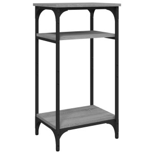 vidaXL Beistelltisch Grau Sonoma, 40x30x75 cm, Holzwerkstoff und Stahl, 3 Ablagen.