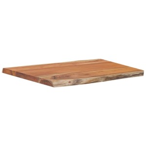 Rechteckige Akazien-Massivholz Tischplatte mit Naturkante, 70x60cm. Ideal für Möbelbau.