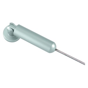 Gardinia Seilspanngarnitur Race Chrom, Detailansicht von Träger und Seil.