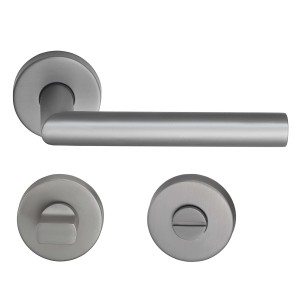 MeinTürgriff Drückergarnitur Toulouse Samtgrau Türdrücker Edelstahl Türgriff WC