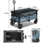 Sekey Bollerwagen, faltbar, blau, mit verstellbarem Griff, 150 kg Tragkraft, 150 l Volumen. Ideal für Camping.