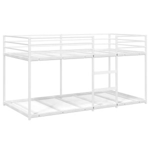 vidaXL Etagenbett ohne Matratze Weiß 90x200 cm Stahl 4019884