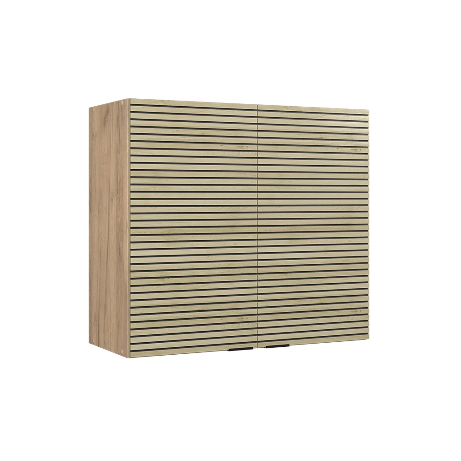 Vicco Hängeschrank Fame-Line Glashängeschrank Eiche Paneel 80 cm mit Goldkraft Eiche Korpus
