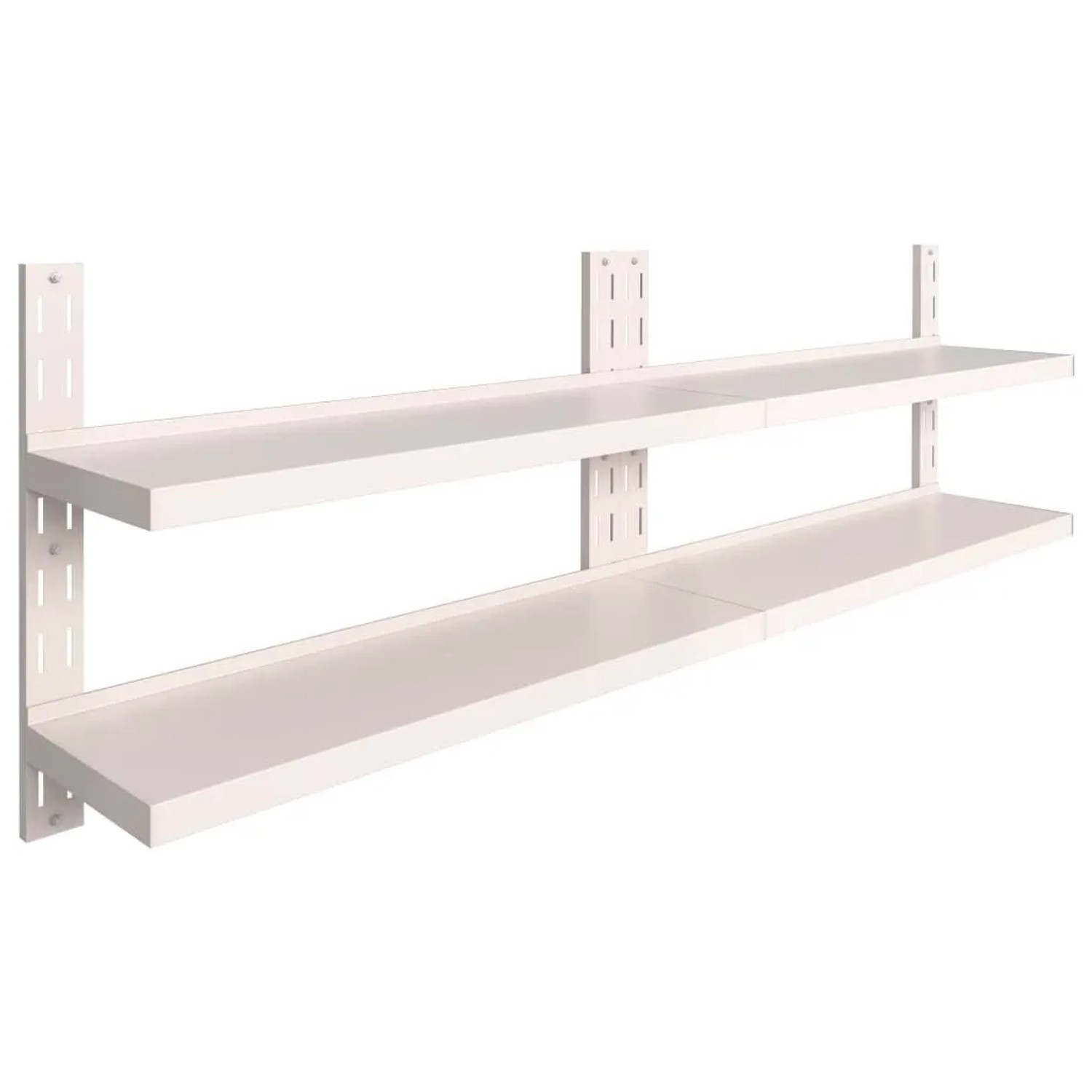vidaXL Schweberegale mit 2 Böden 2 Stk Edelstahl 240x30 cm 3055900