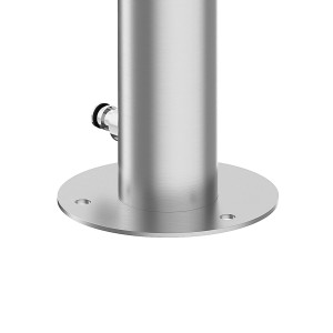 GardWell Wasserzapfstelle Comfort Round aus Edelstahl, Detailansicht der Basis.